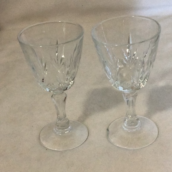Vintage Cristal D'Arques-Duran Palmes Stemmed Cordial Glasses (2) - Picture 5 of 7